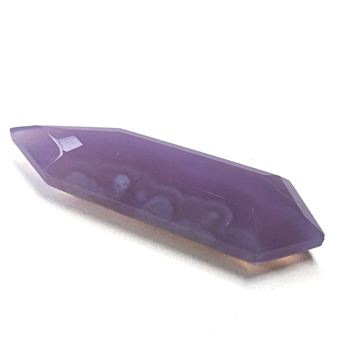 Holly Blue agate faceted freeform step tablet cut gemstone, 6.18ct, from Holley, Oregon, view 4 of 8