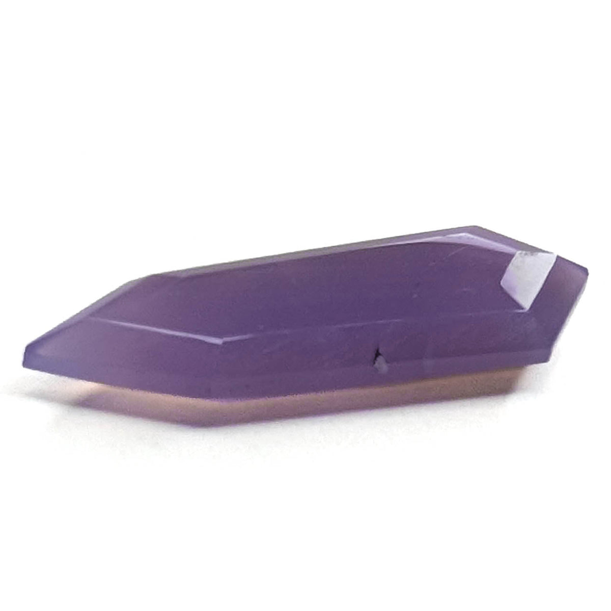 Holly Blue agate faceted freeform step tablet cut gemstone, 6.18ct, from Holley, Oregon, view 6 of 8
