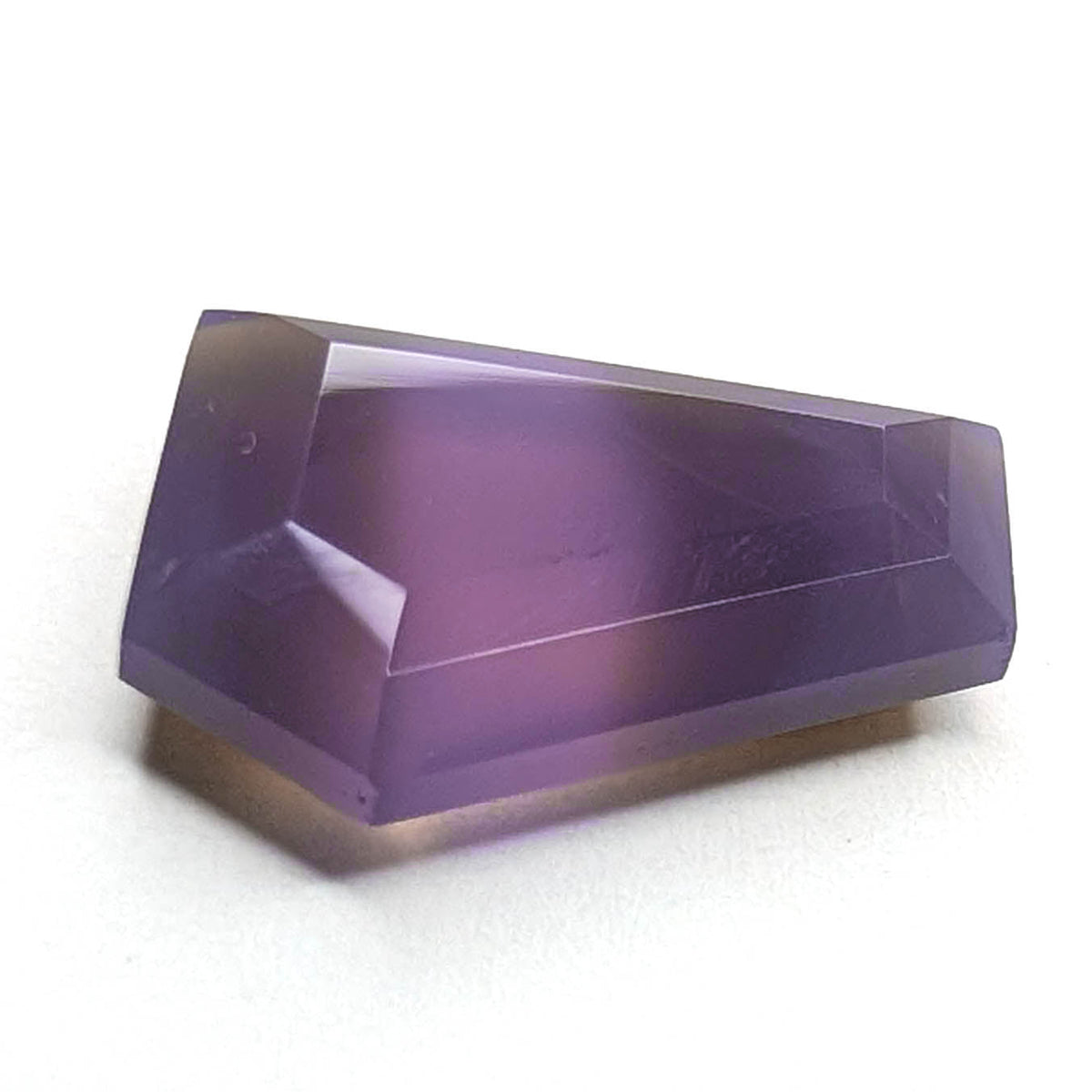 Holly Blue agate faceted freeform step tablet cut gemstone, 7.35ct, from Holley, Oregon, view 4 of 10