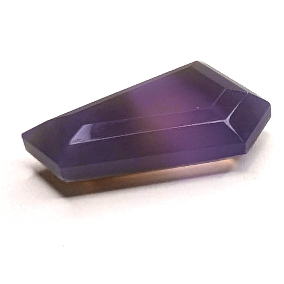 Holly Blue agate faceted freeform step tablet cut gemstone, 7.35ct, from Holley, Oregon, view 8 of 10