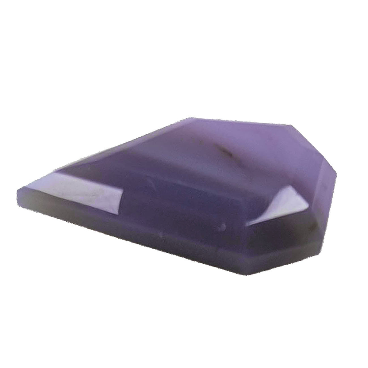 Holly Blue agate faceted freeform step tablet cut gemstone, 8.22ct, from Holley, Oregon, view 3 of 9