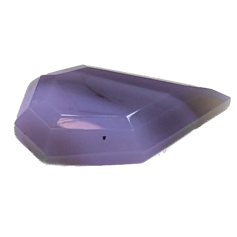 Holly Blue agate faceted freeform step tablet cut gemstone, 8.22ct, from Holley, Oregon, view 4 of 9