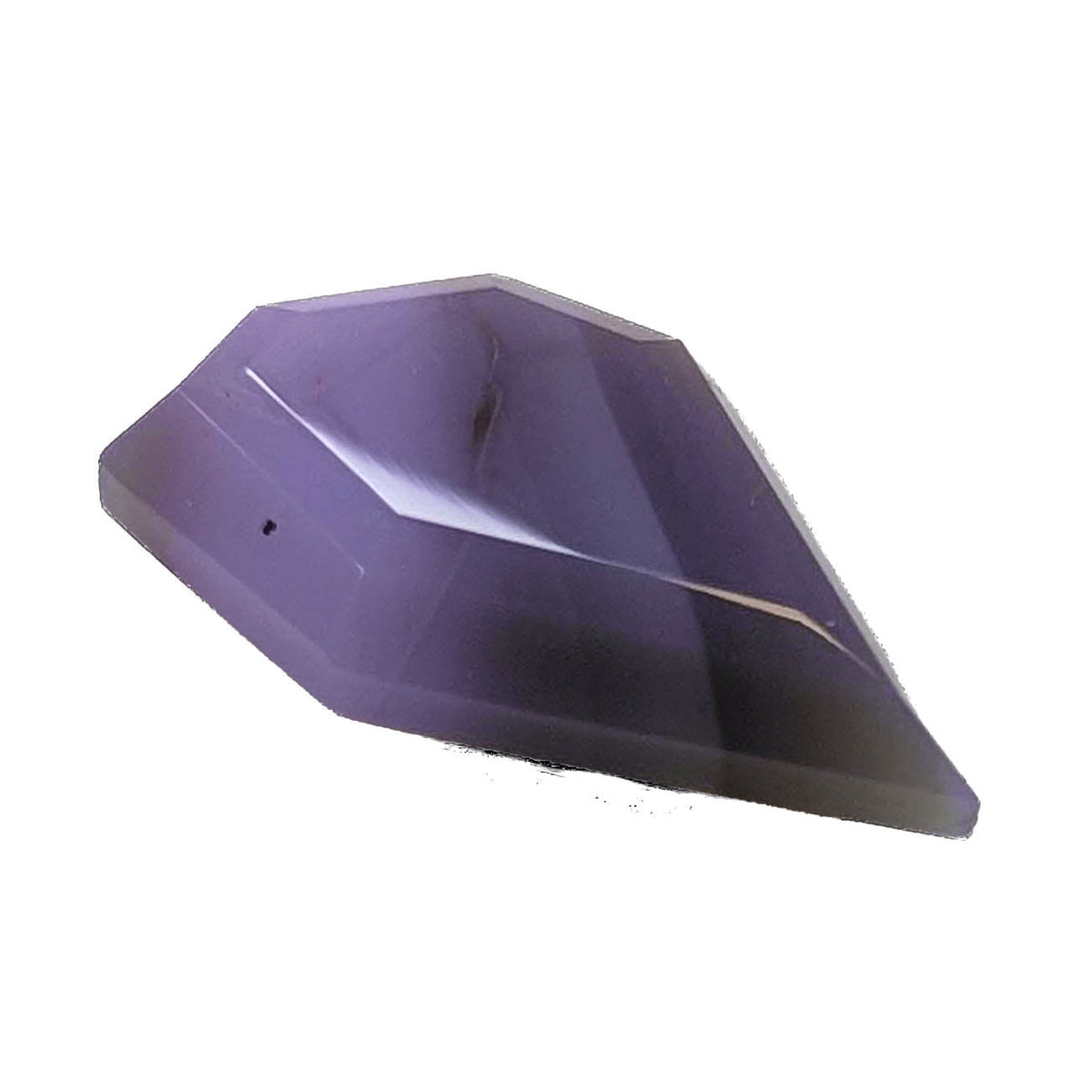 Holly Blue agate faceted freeform step tablet cut gemstone, 8.22ct, from Holley, Oregon, view 5 of 9