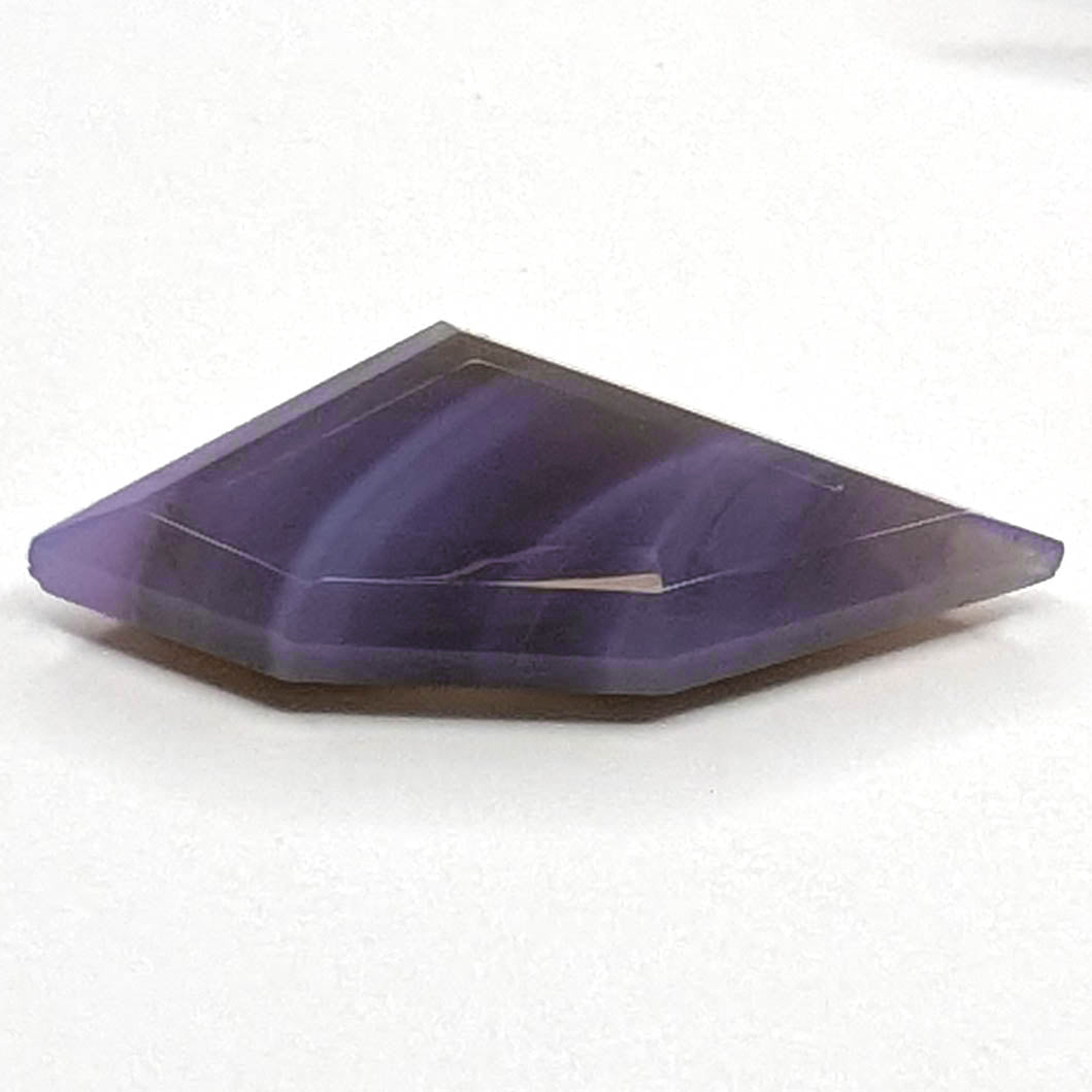 Holly Blue agate faceted freeform step tablet cut gemstone, 8.92ct, from Holley, Oregon, view 5 of 9