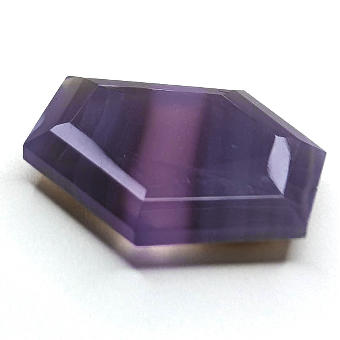 Holly Blue agate faceted freeform step tablet cut gemstone, 9.65ct, from Holley, Oregon, view 1 of 9