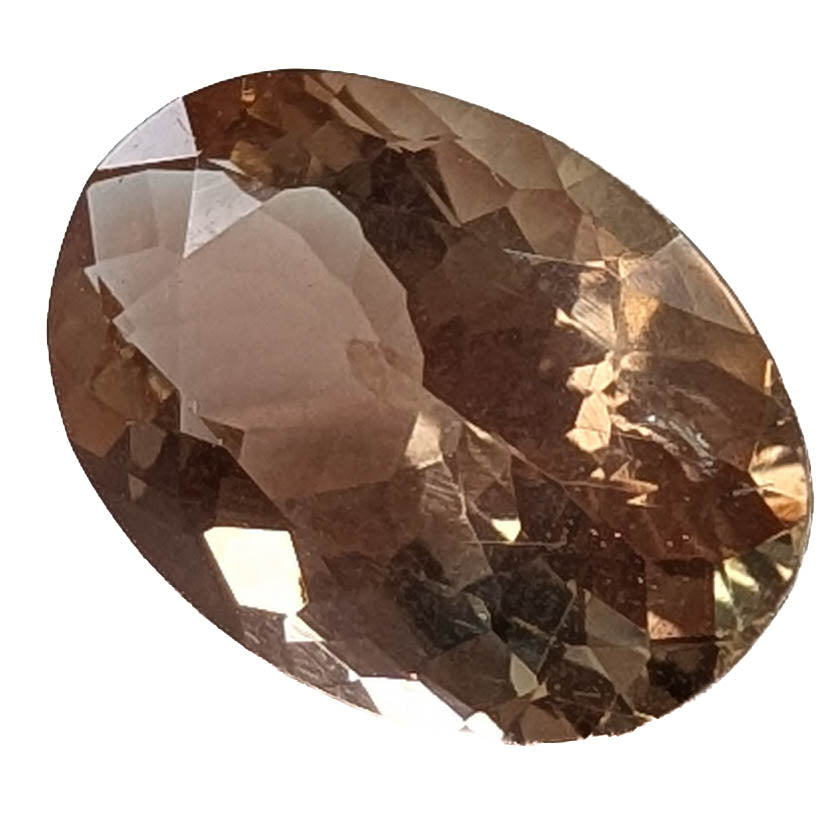 Oregon sunstone faceted oval gemstone, 5.05ct, view 1 of 9