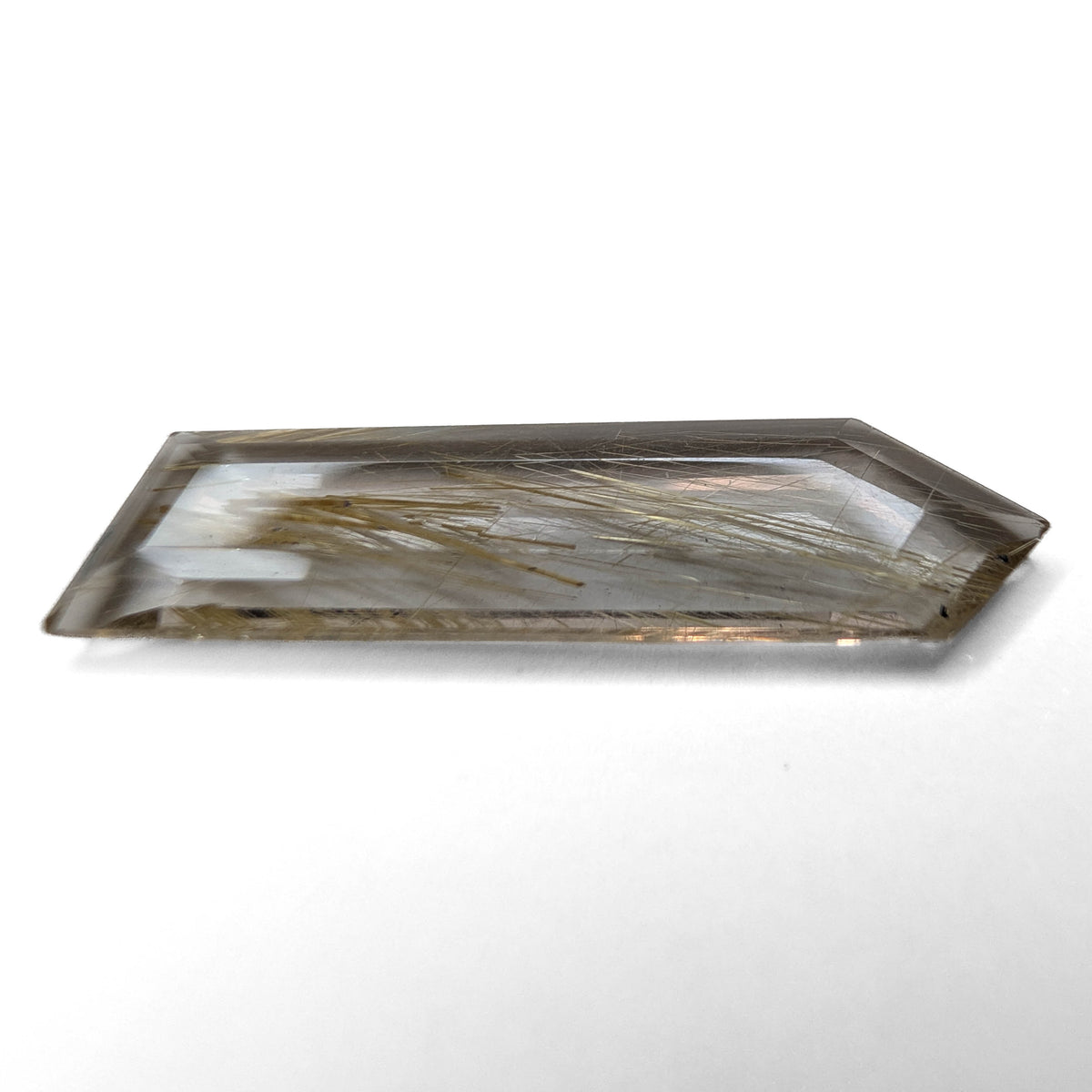 Rutile Quartz faceted Tablet Cut gemstone, 7.67ct, view 7 of 12