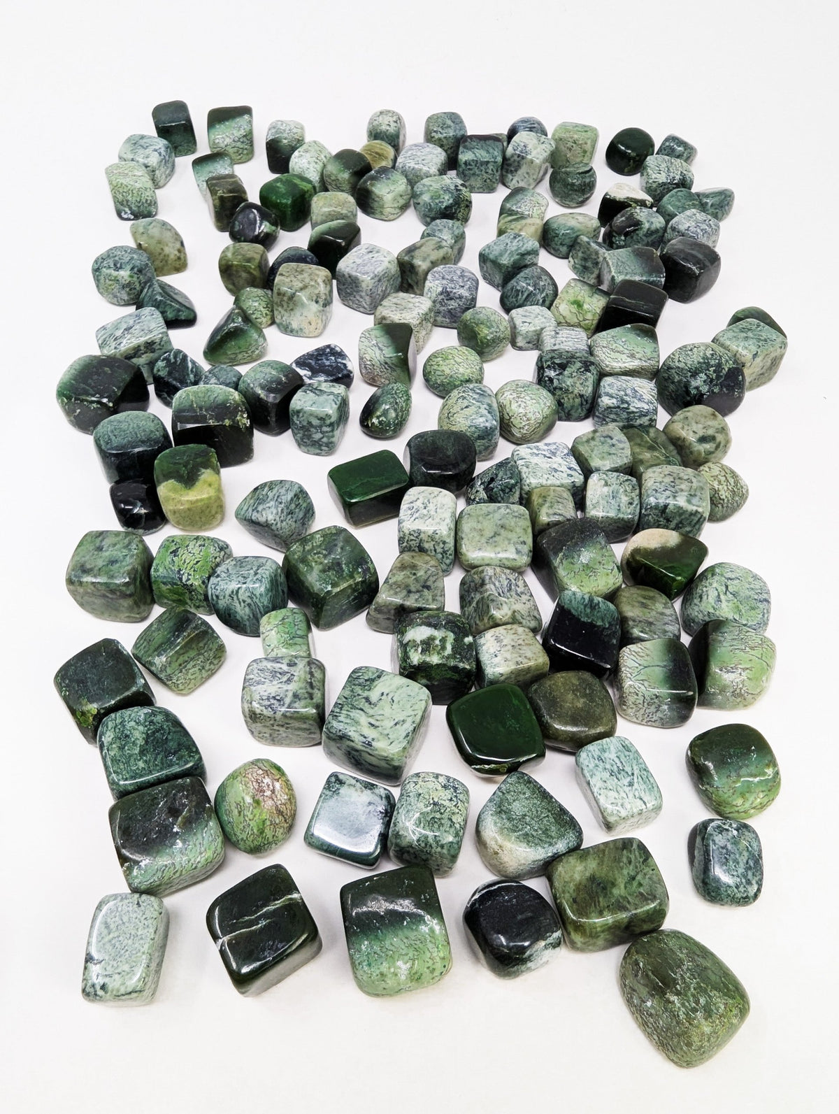 Nephrite jade, Unique (Character Grade) tumble, BC jade from Northern British Columbia, Canada, bulk lot, view 1 of 10