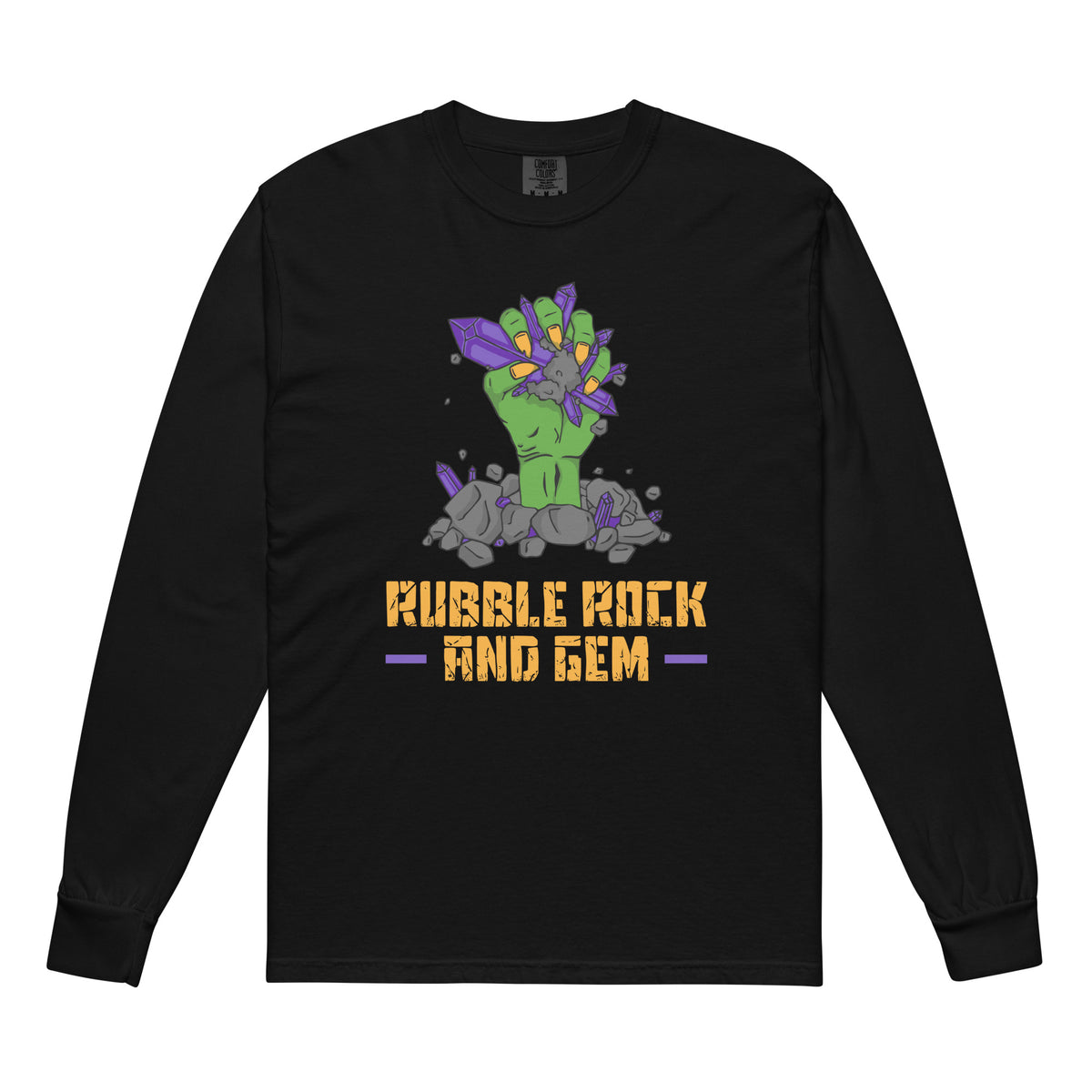 Garment dyed heavy weight long sleeve shirt with the classic logo.