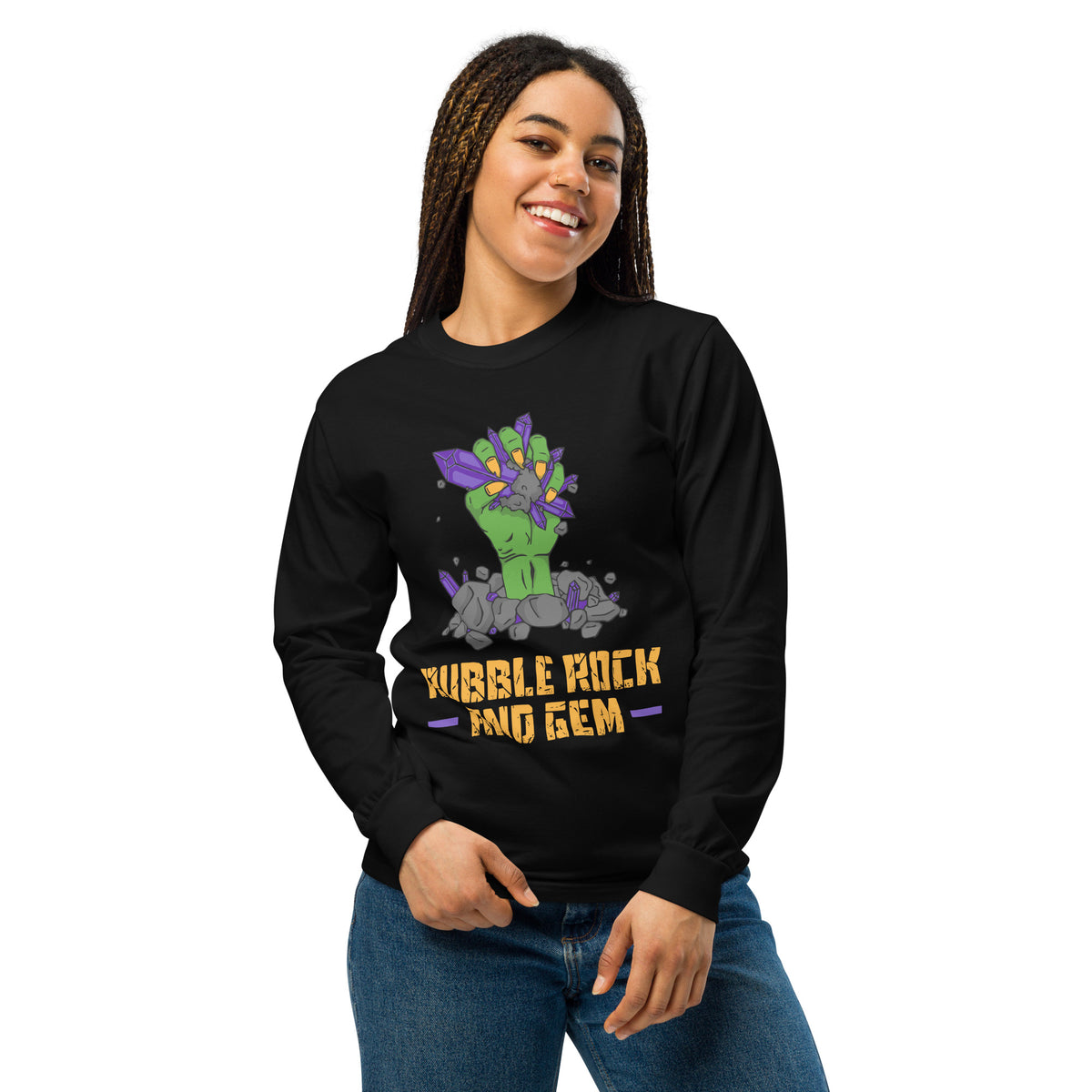 Garment dyed heavy weight long sleeve shirt with the classic logo.