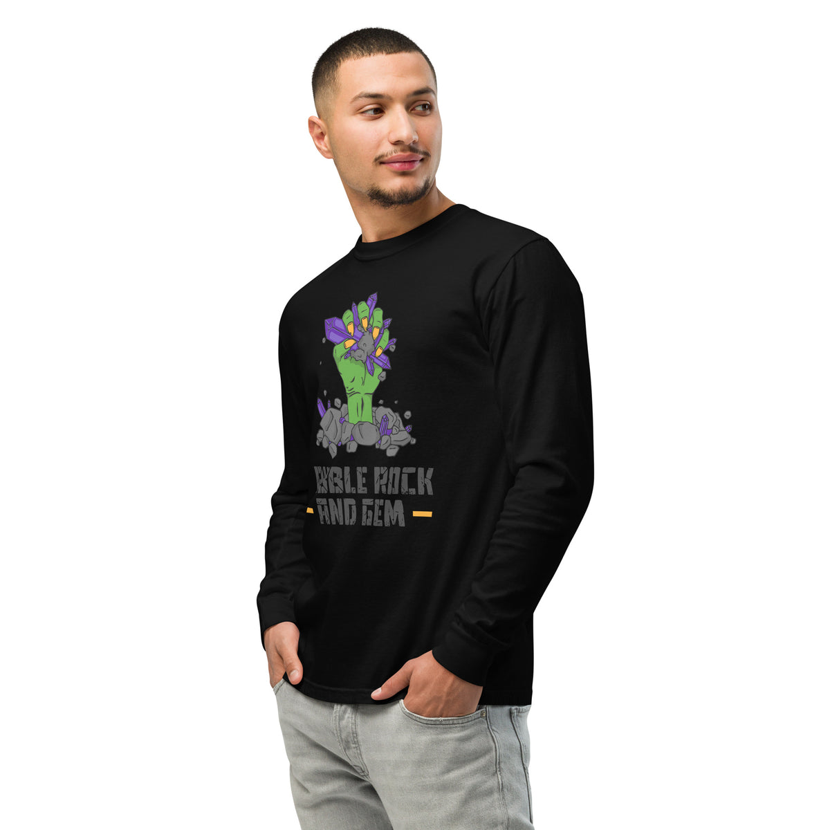 Garment dyed heavy weight long sleeve shirt with the classic logo.