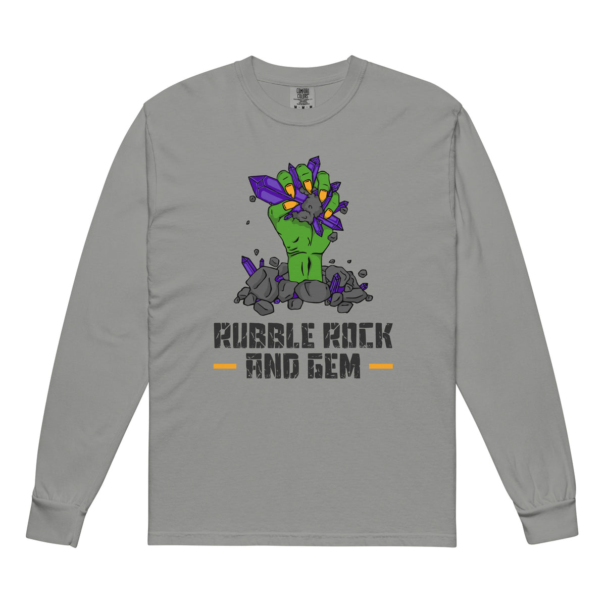 Garment dyed heavy weight long sleeve shirt with the classic logo.
