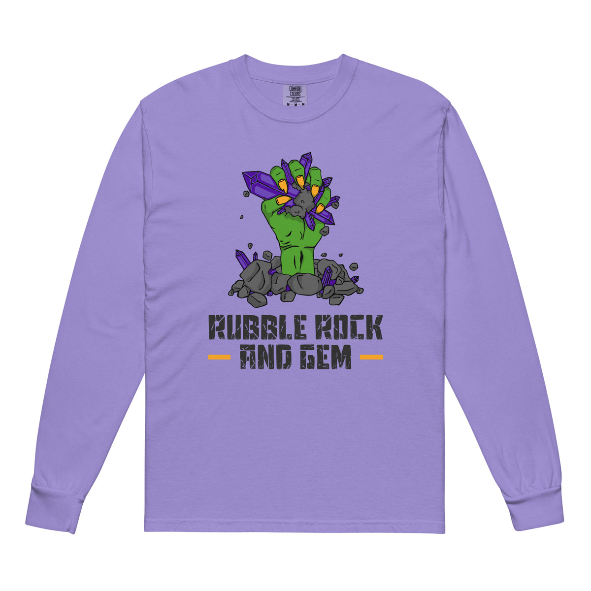 Garment dyed heavy weight long sleeve shirt with the classic logo.