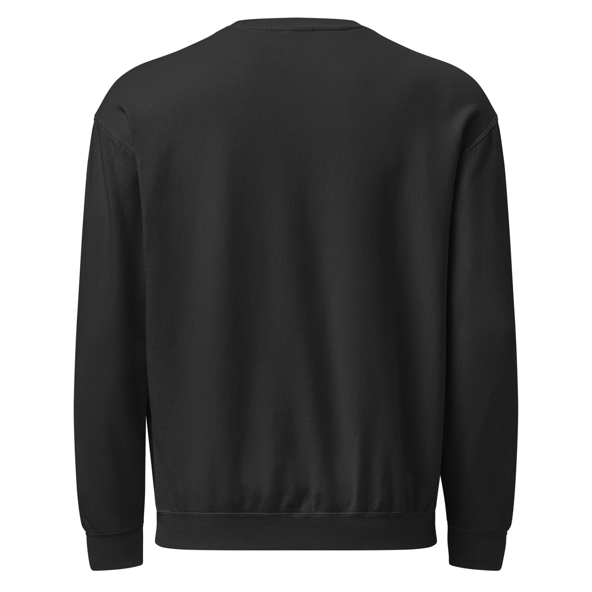 Unisex garment dyed fleece crewneck sweatshirt with the classic logo.
