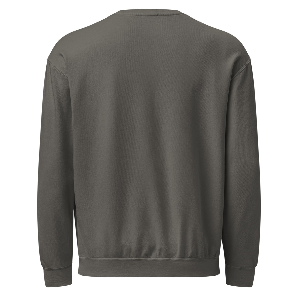 Unisex garment dyed fleece crewneck sweatshirt with the classic logo.