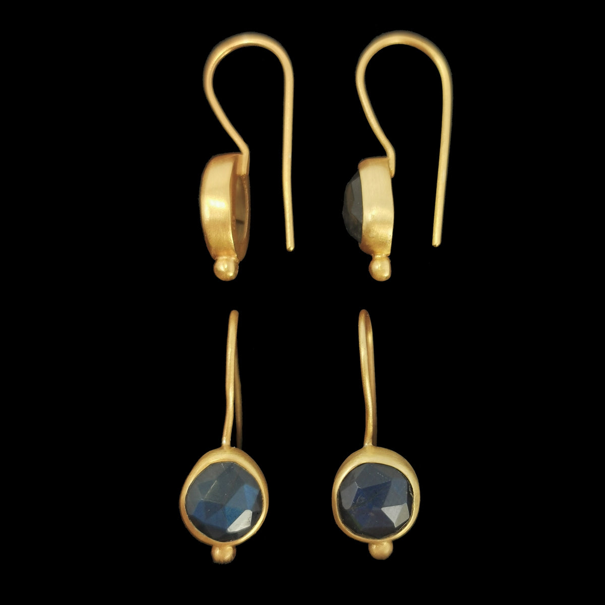 10kt Gold Plated Labradorite earrings in 10kt gold-plated sterling silver.