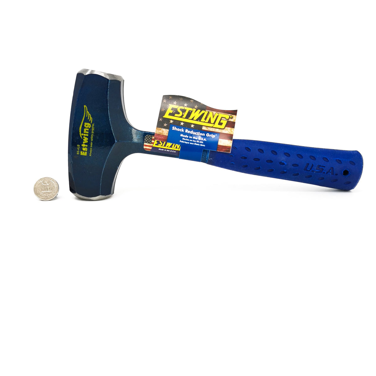 4lb Estwing Sledge rockhounding hammer, made of drop forged solid American steel.