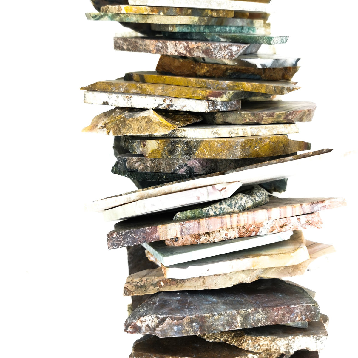 Assorted lapidary slab – stack of slabs