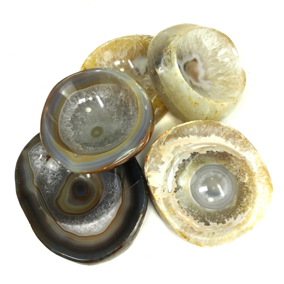 Brazilian Agate bowl, a variety of chalcedony, from Brazil.