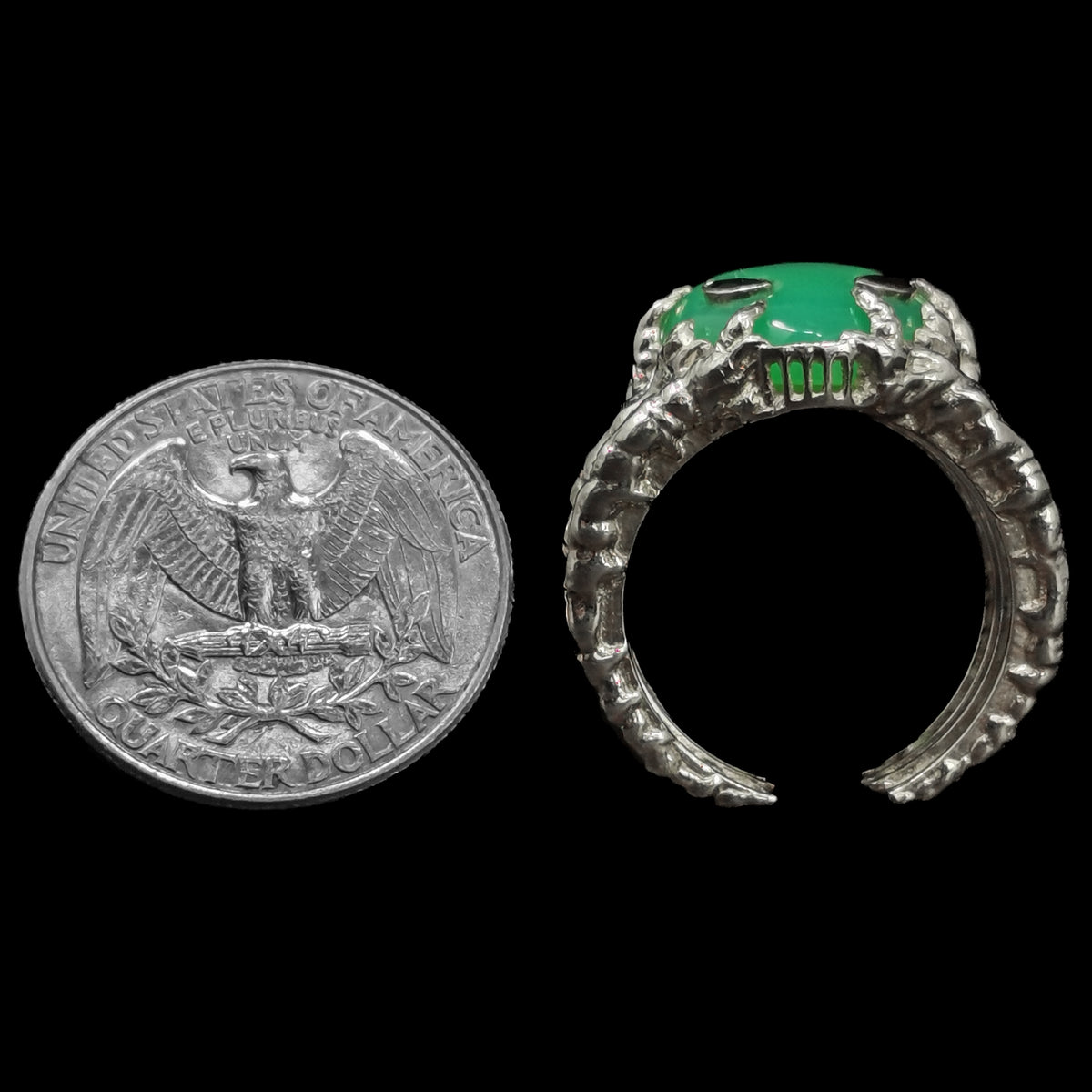 Alien ring in sterling silver.