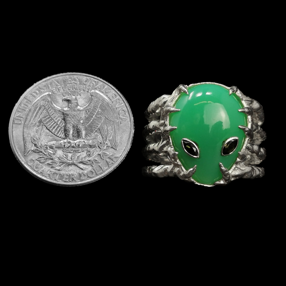 Alien ring in sterling silver.