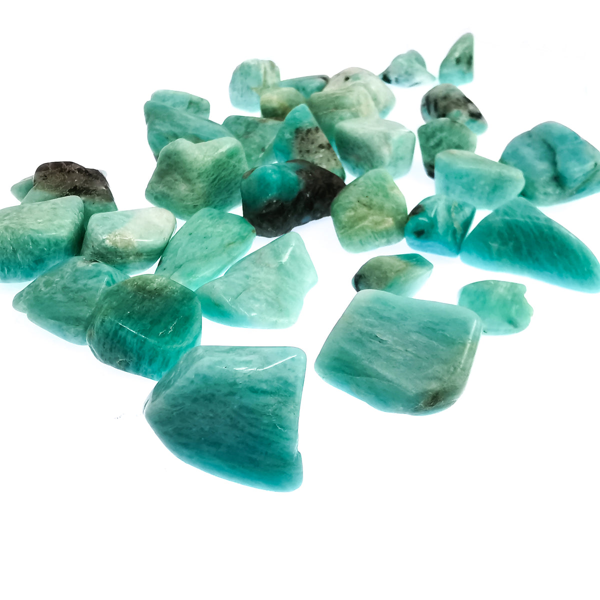 Amazonite tumble from Madagascar – spread of tumbles