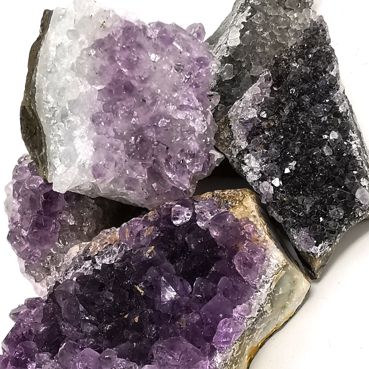 Mini amethyst druze from Brazil – close-up of clusters