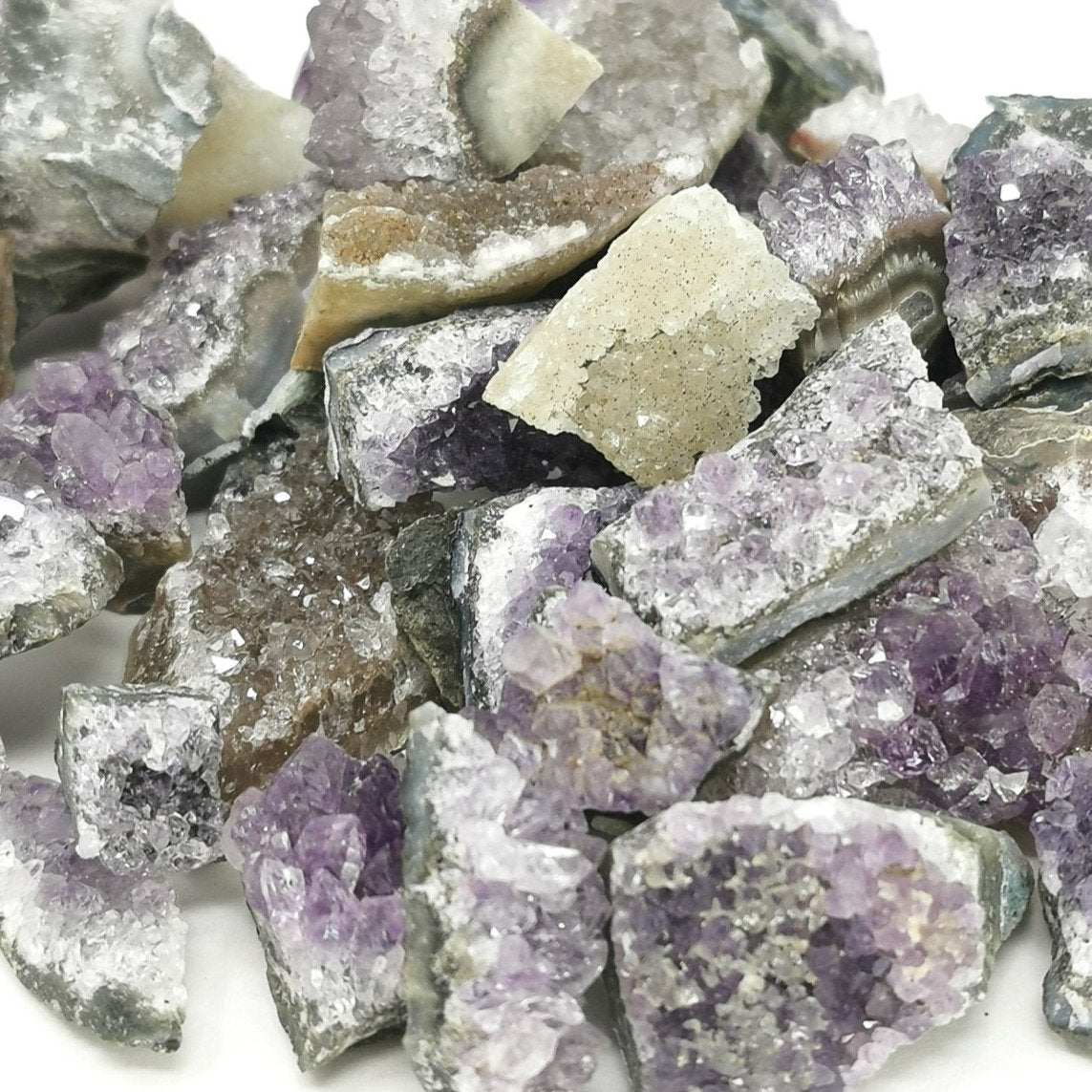 Mini amethyst druze from Brazil – pile of clusters