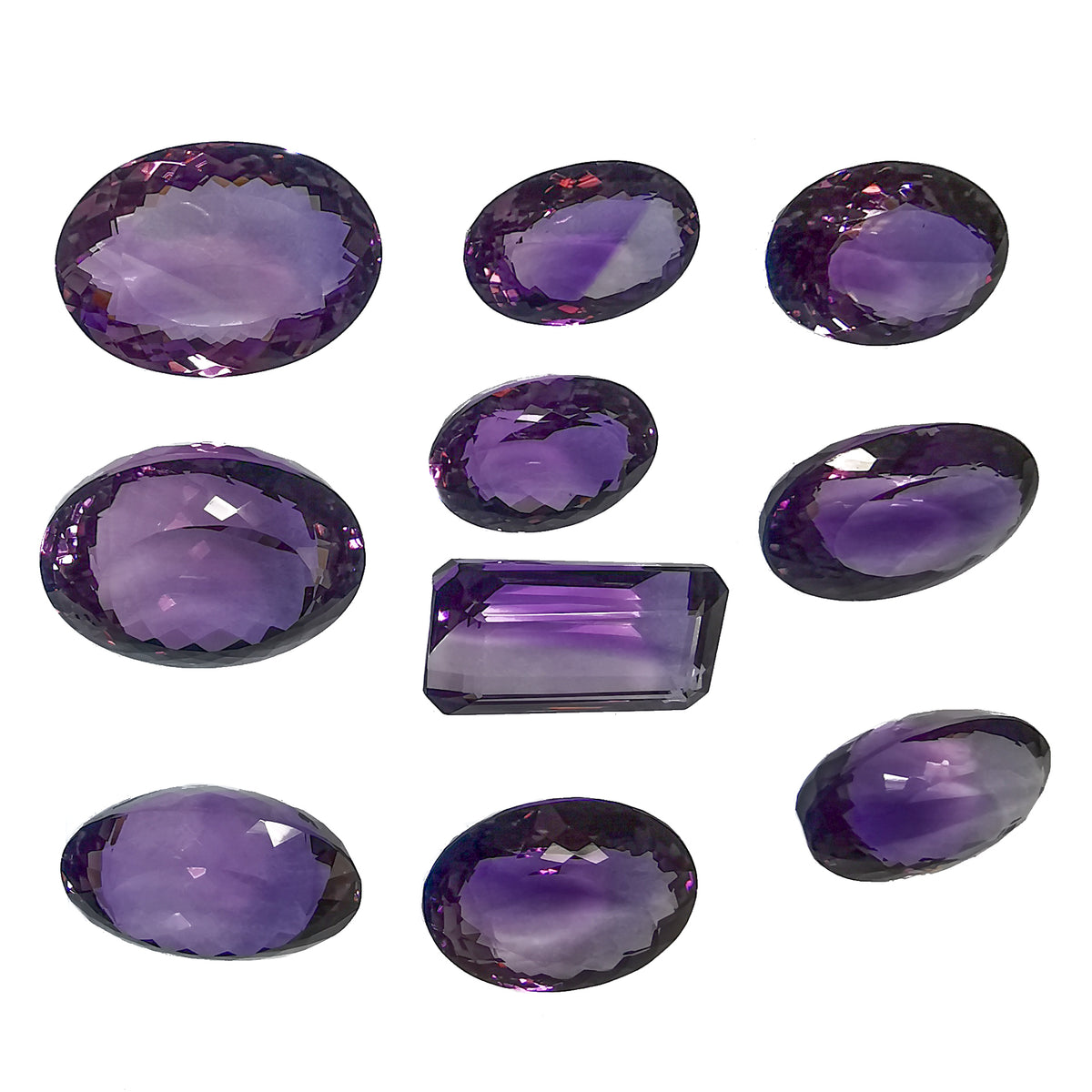 Amethyst facet, a variety of quartz, from Brazil.
