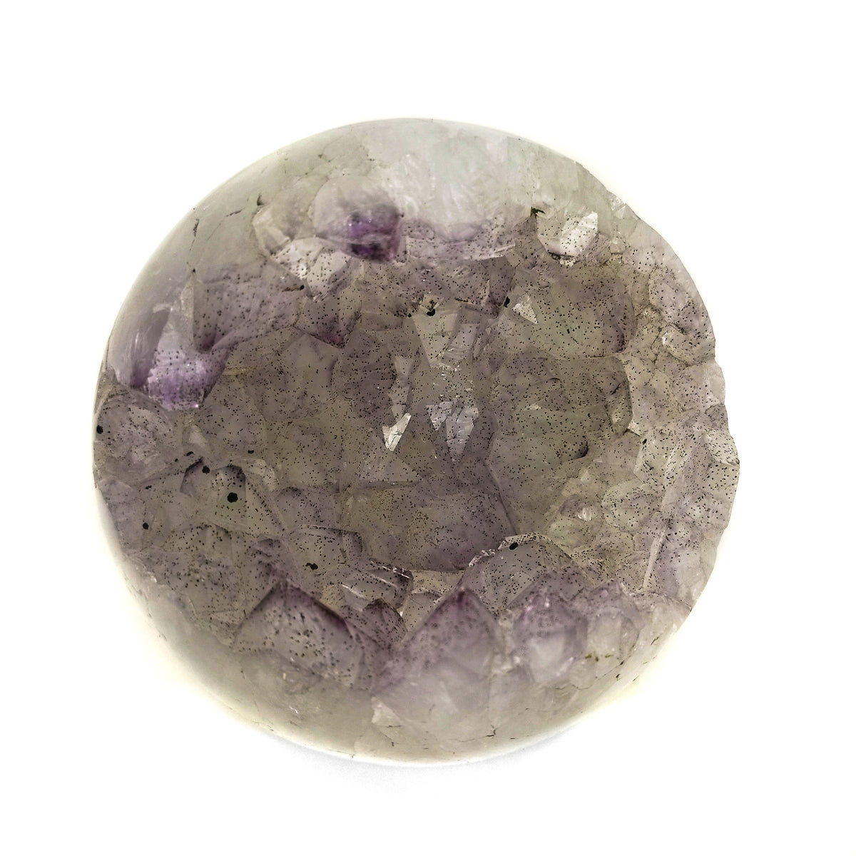 Amethyst Crystal sphere specimen, a variety of quartz, from Brazil.