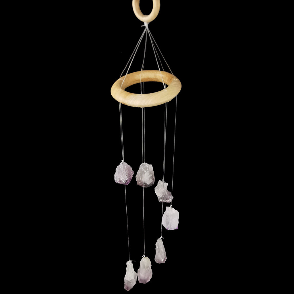 Amethyst wind chime, a variety of quartz, from Brazil.