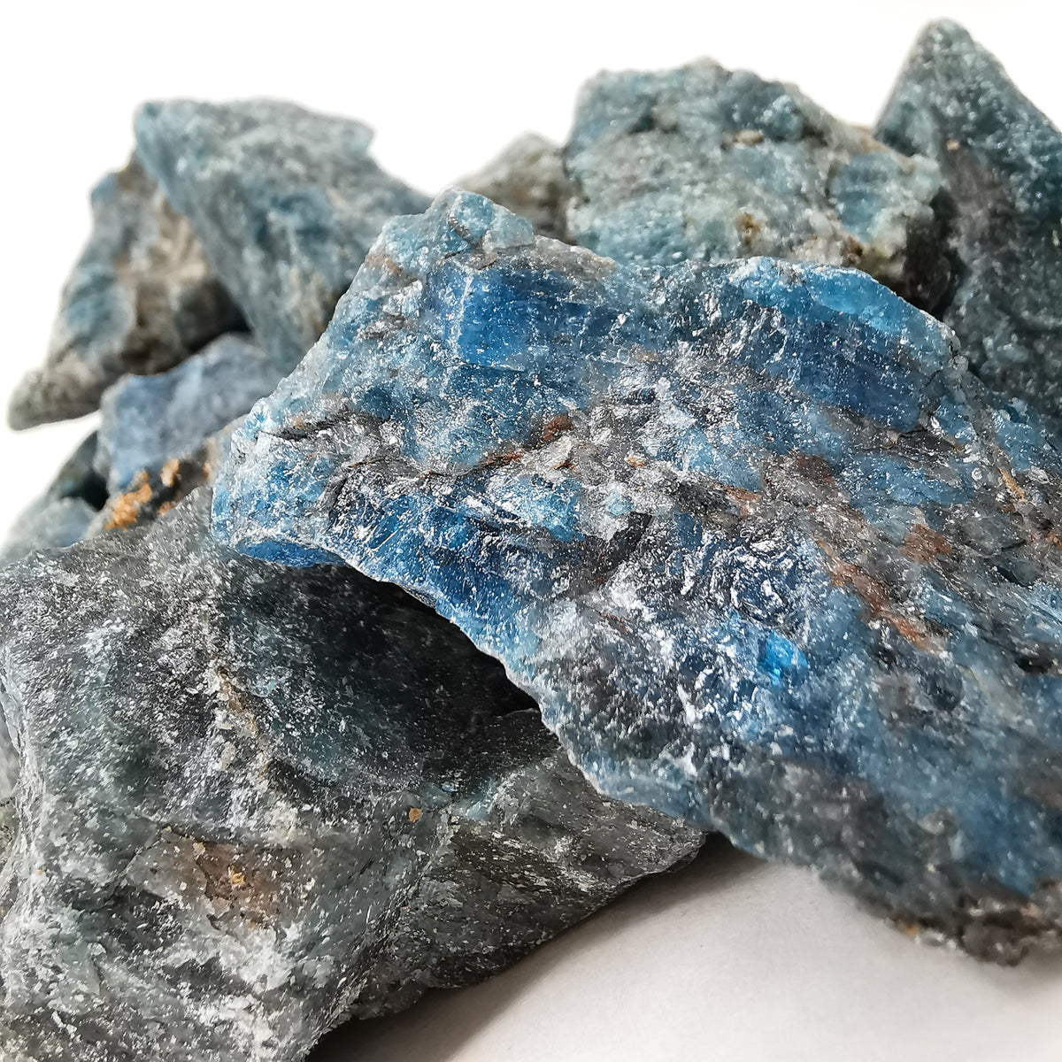 Blue Apatite specimen from Anosy region, Madagascar.