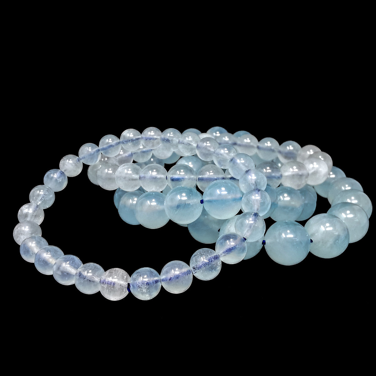 Aquamarine bead bracelet.