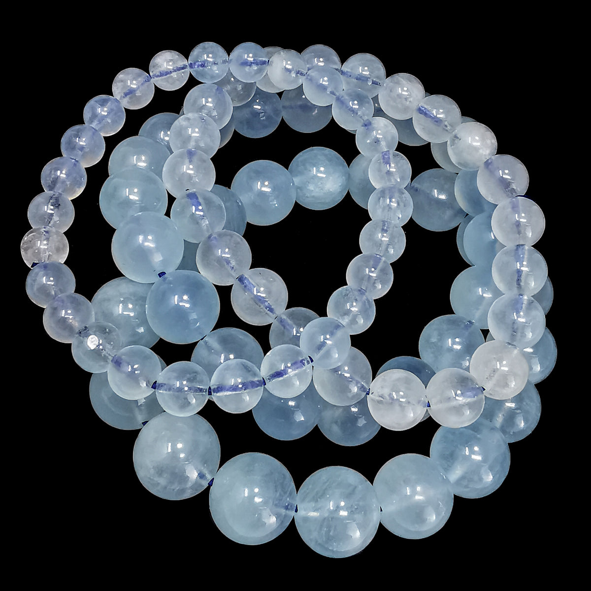 Aquamarine bead bracelet.
