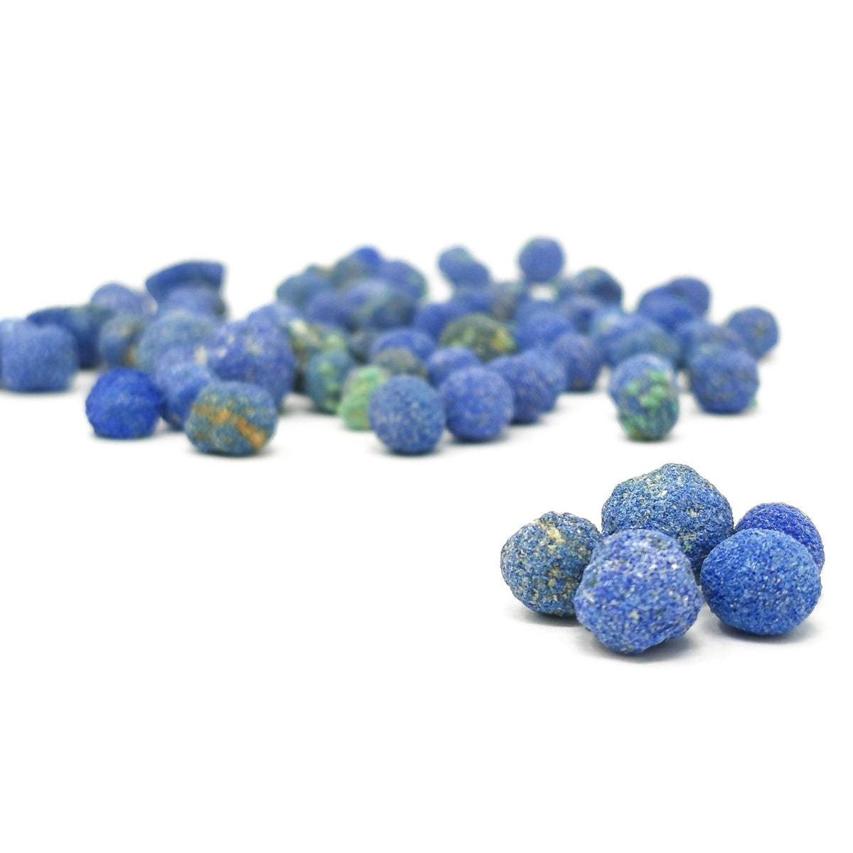 Azurite Blueberries specimen, a copper carbonate, from Morenci, Arizona, USA.