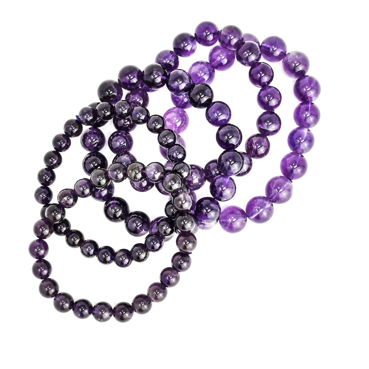 Amethyst bead bracelet.