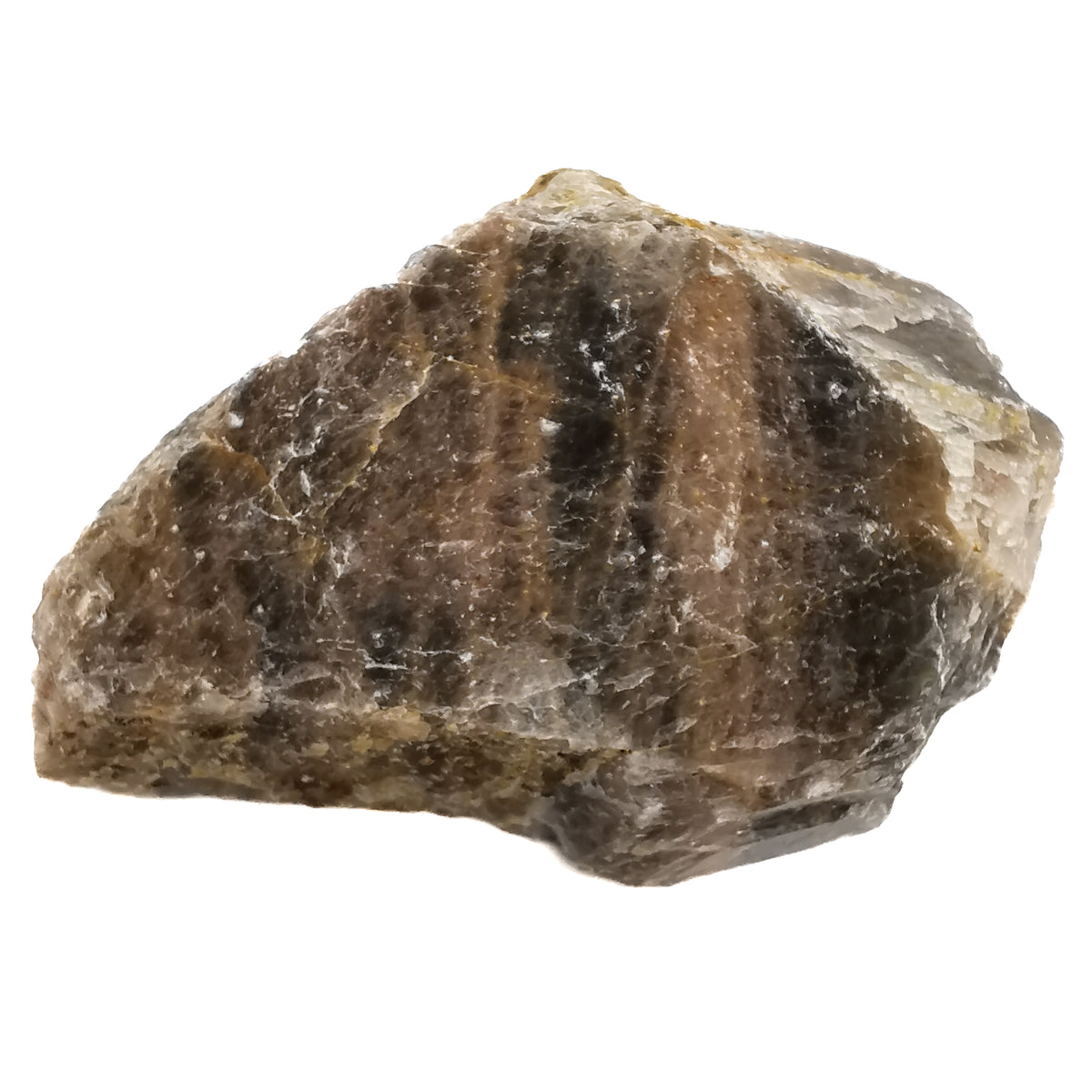 Black Moonstone specimen, a feldspar, from Madagascar.