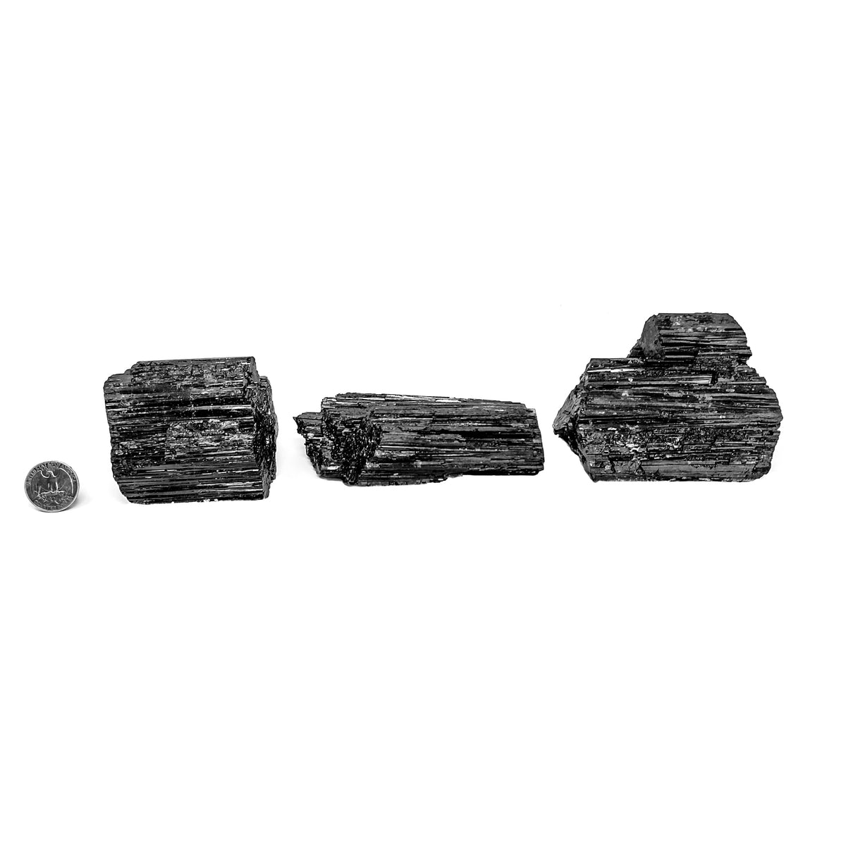 Black Tourmaline specimen, a tourmaline group mineral, from Brazil.