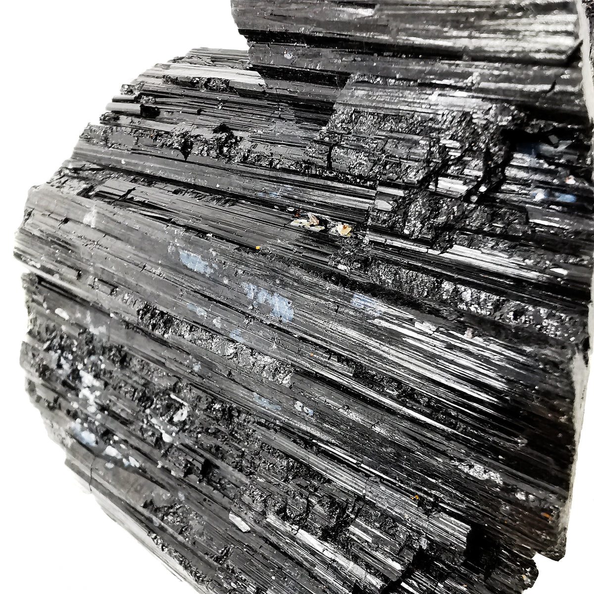 Black Tourmaline specimen, a tourmaline group mineral, from Brazil.