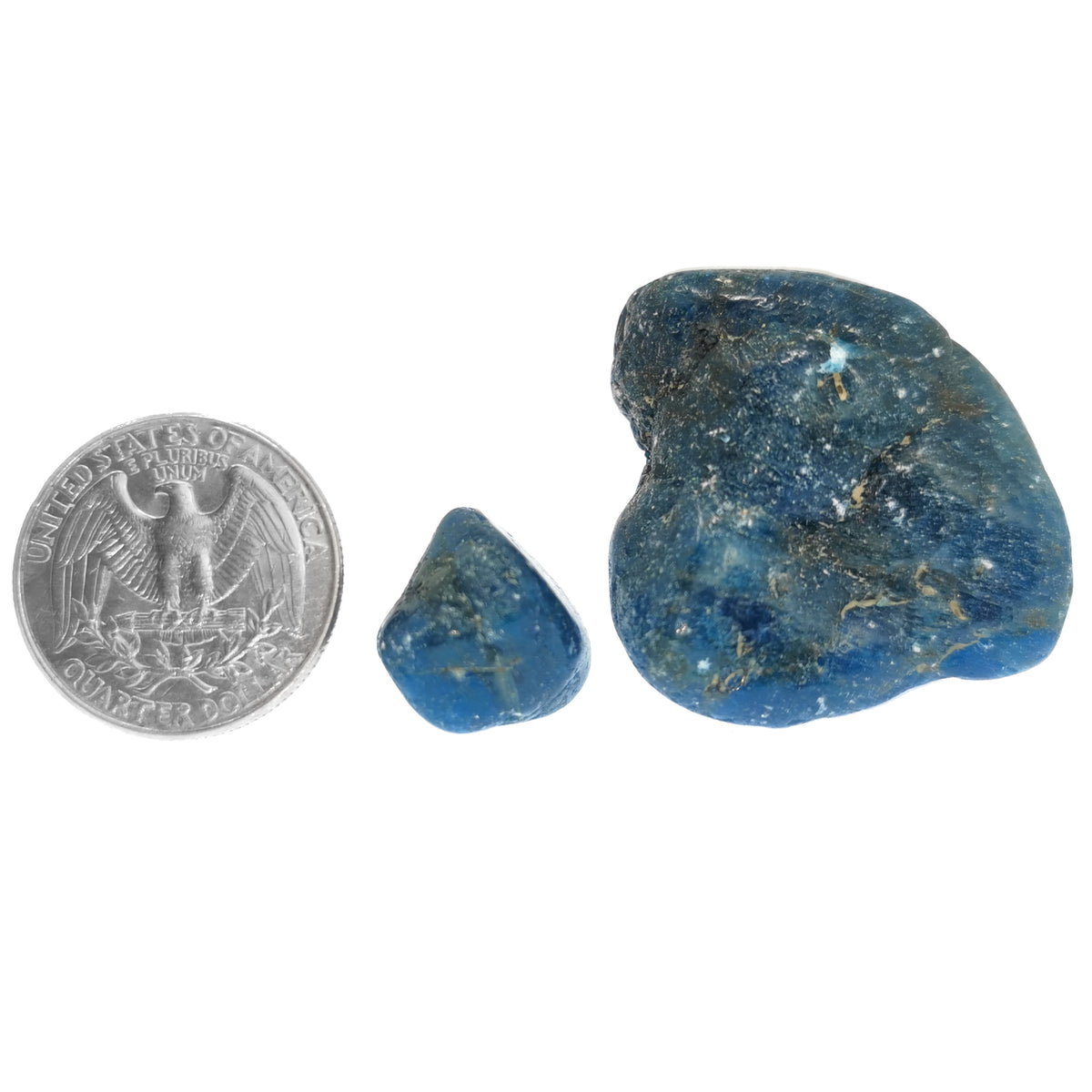 Blue Apatite tumble from Madagascar.