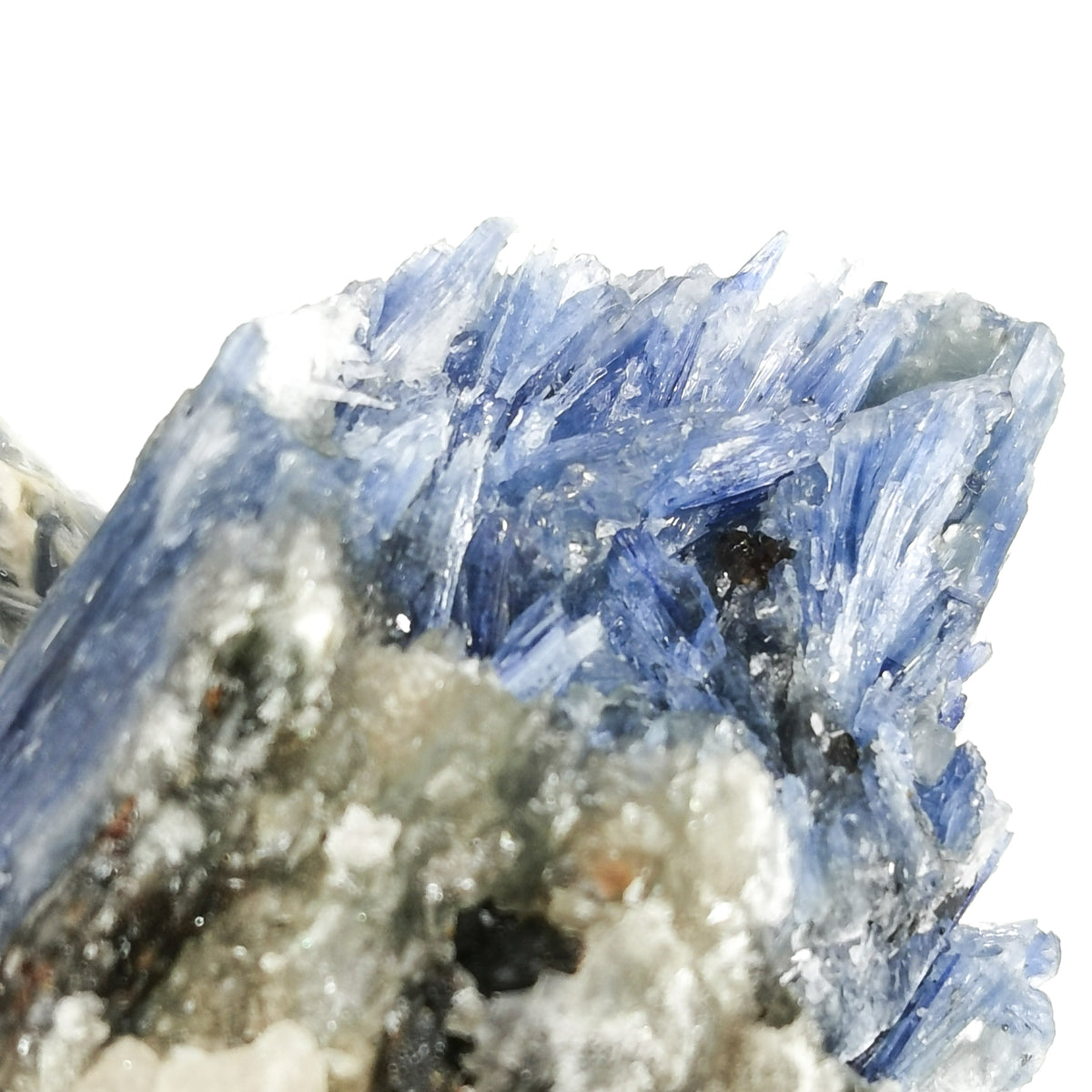 Blue kyanite from Brazil – bladed crystals, close view