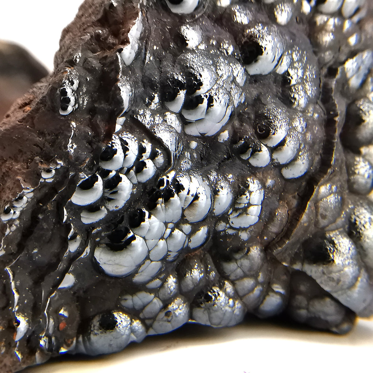 Botryoidal hematite from Irhoud Mine, Morocco – close-up of bubbly surface