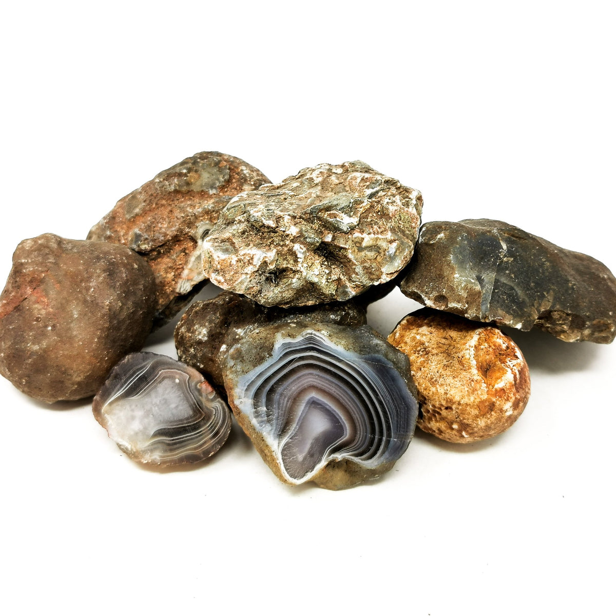 Botswana Agate Nodules rough, a variety of chalcedony.