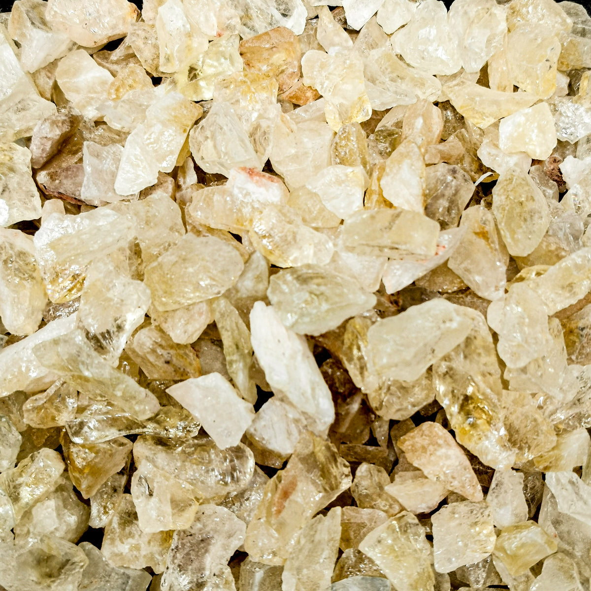 Citrine Chips specimen, a variety of quartz, from Brazil.