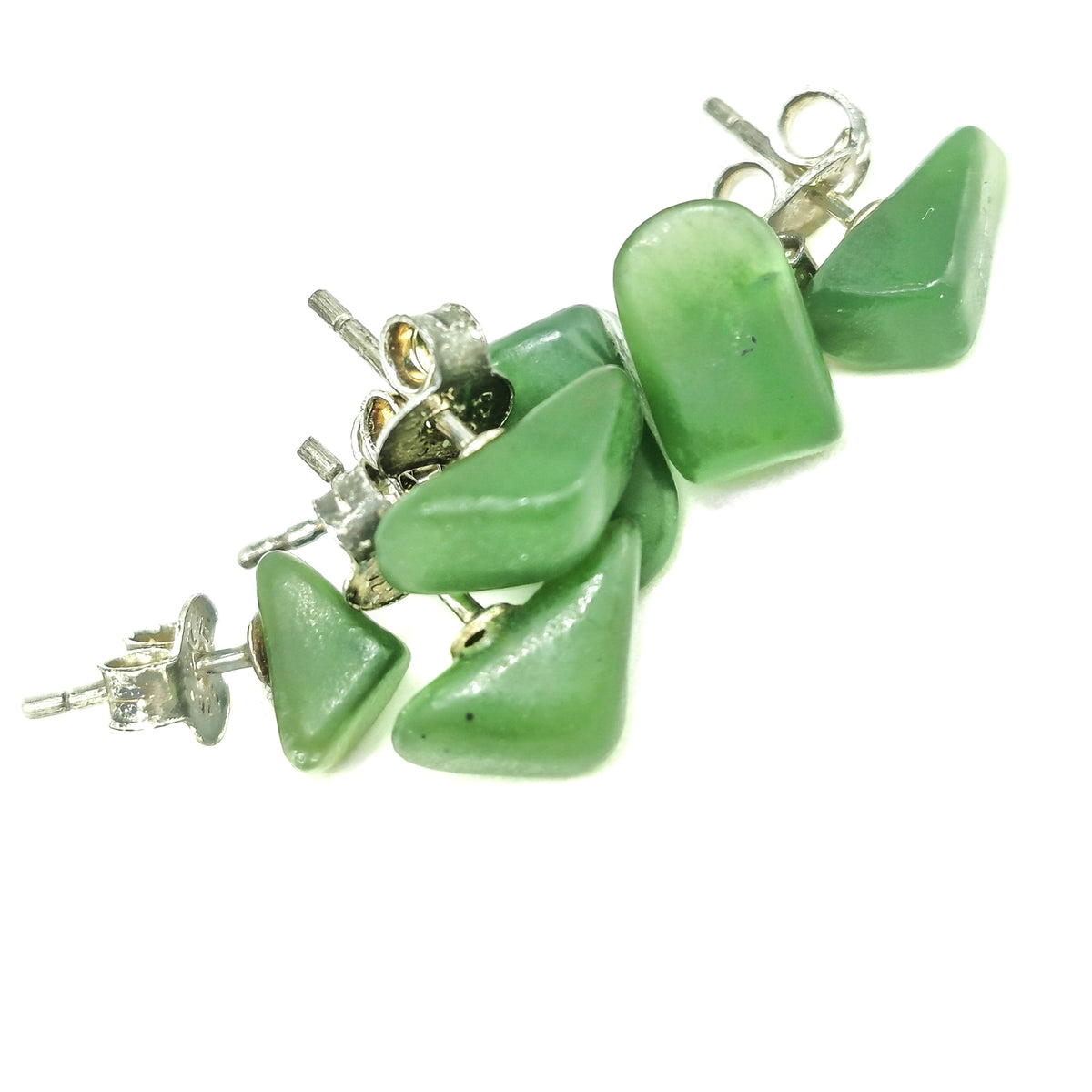 BC Jade Stud earrings in sterling 925 silver with BC Nephrite Jade.