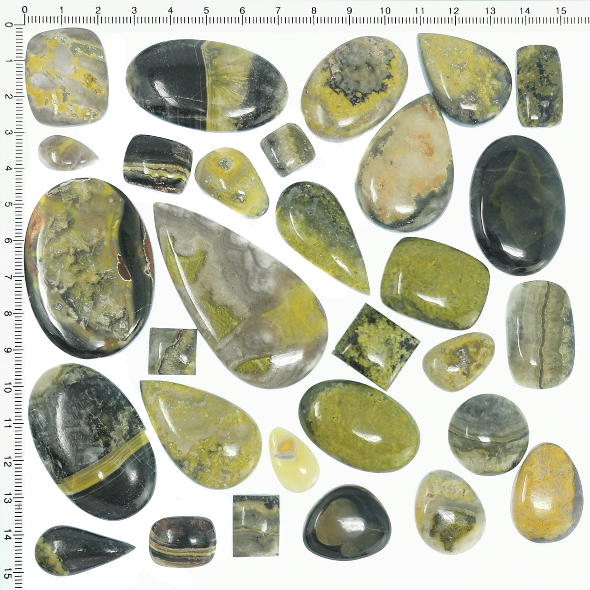Bumblebee Jasper cabochon from Java, Indonesia.