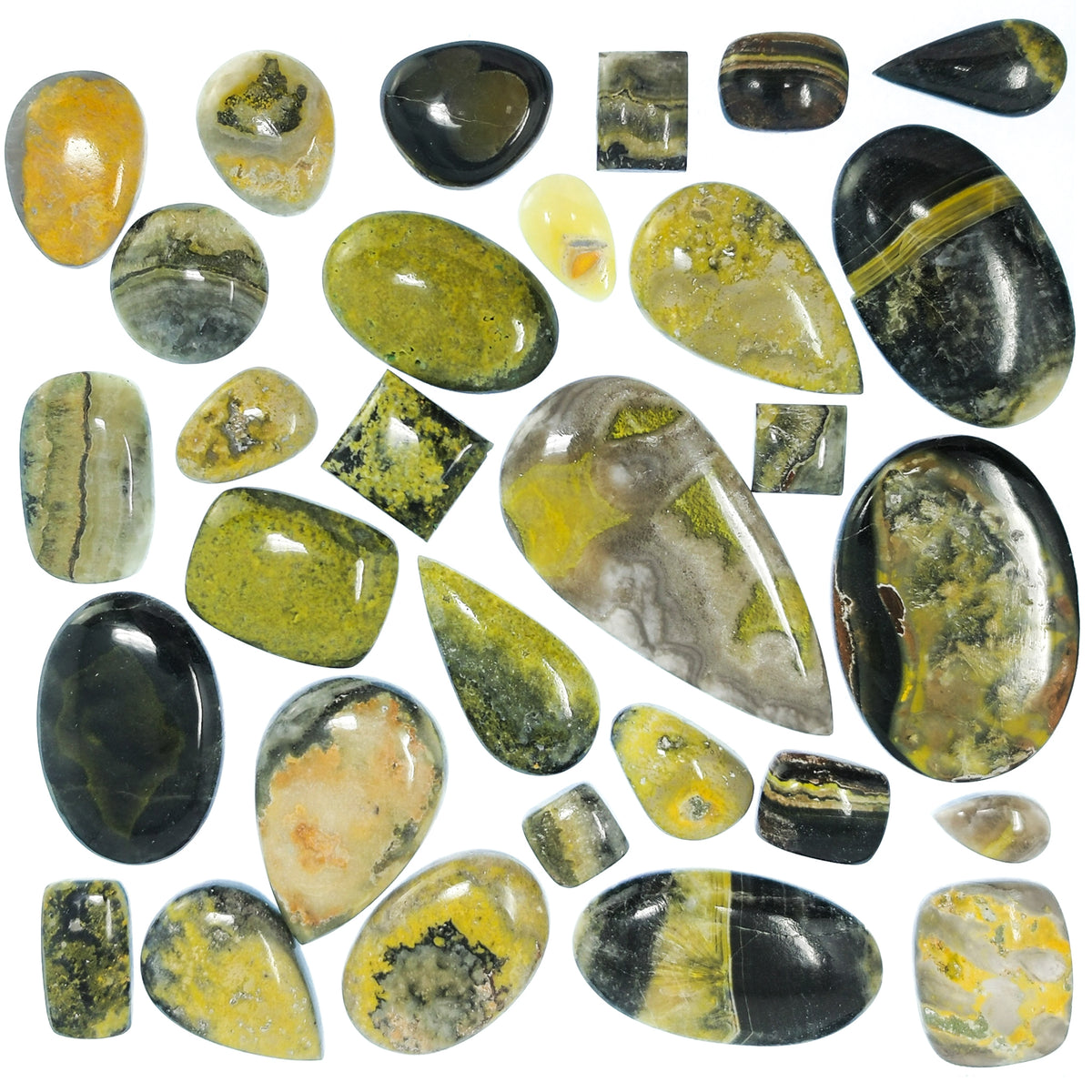Bumblebee Jasper cabochon from Java, Indonesia.
