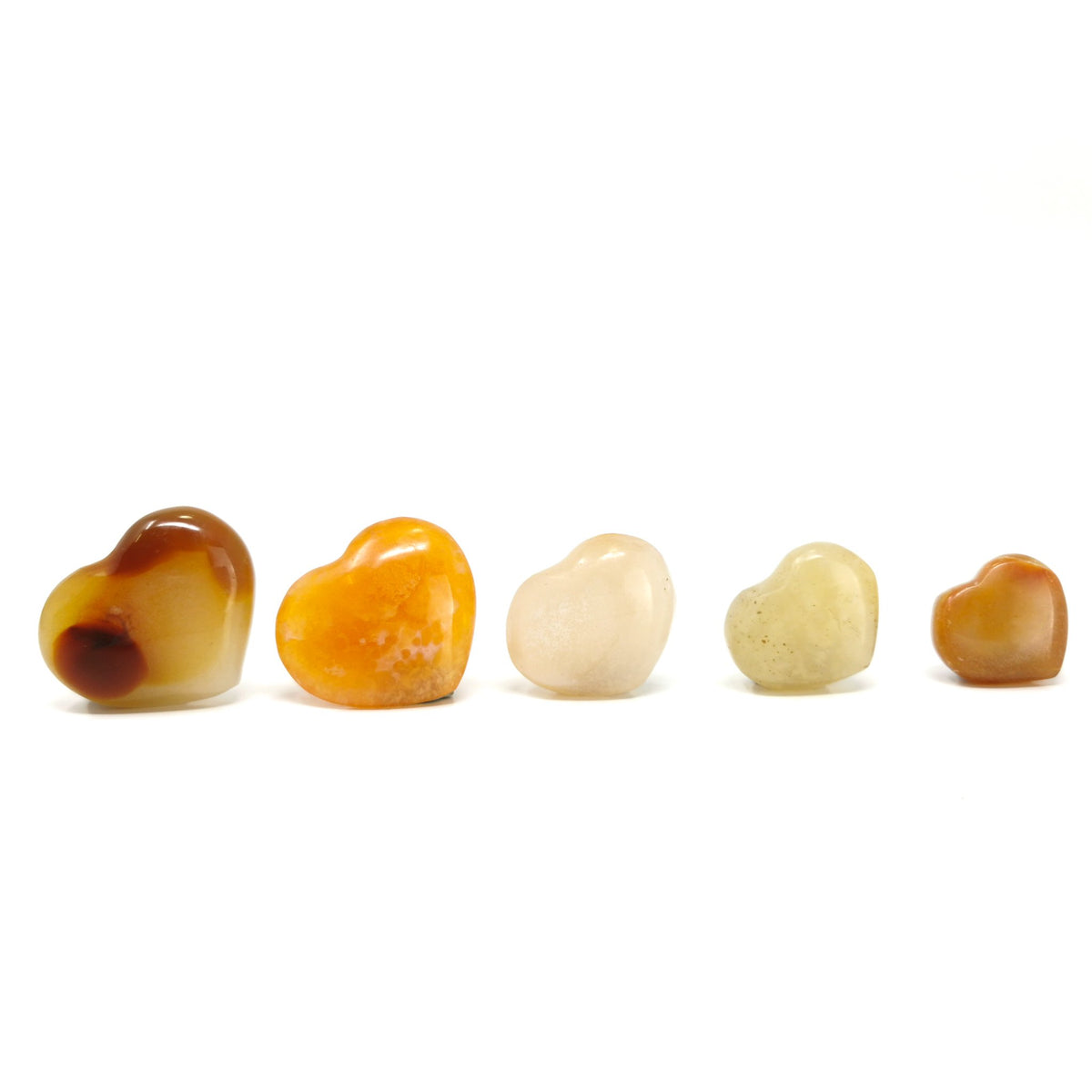 Carnelian heart, a variety of chalcedony, from Madagascar.