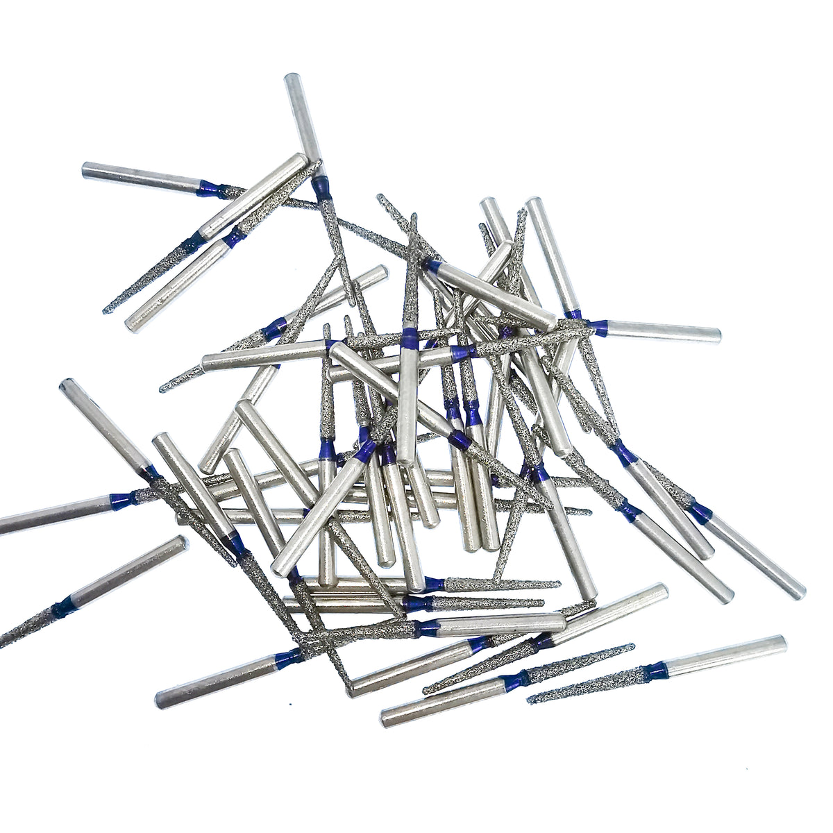 Round Nose Cone dental burr 5pcs, made of steel plated with diamond.