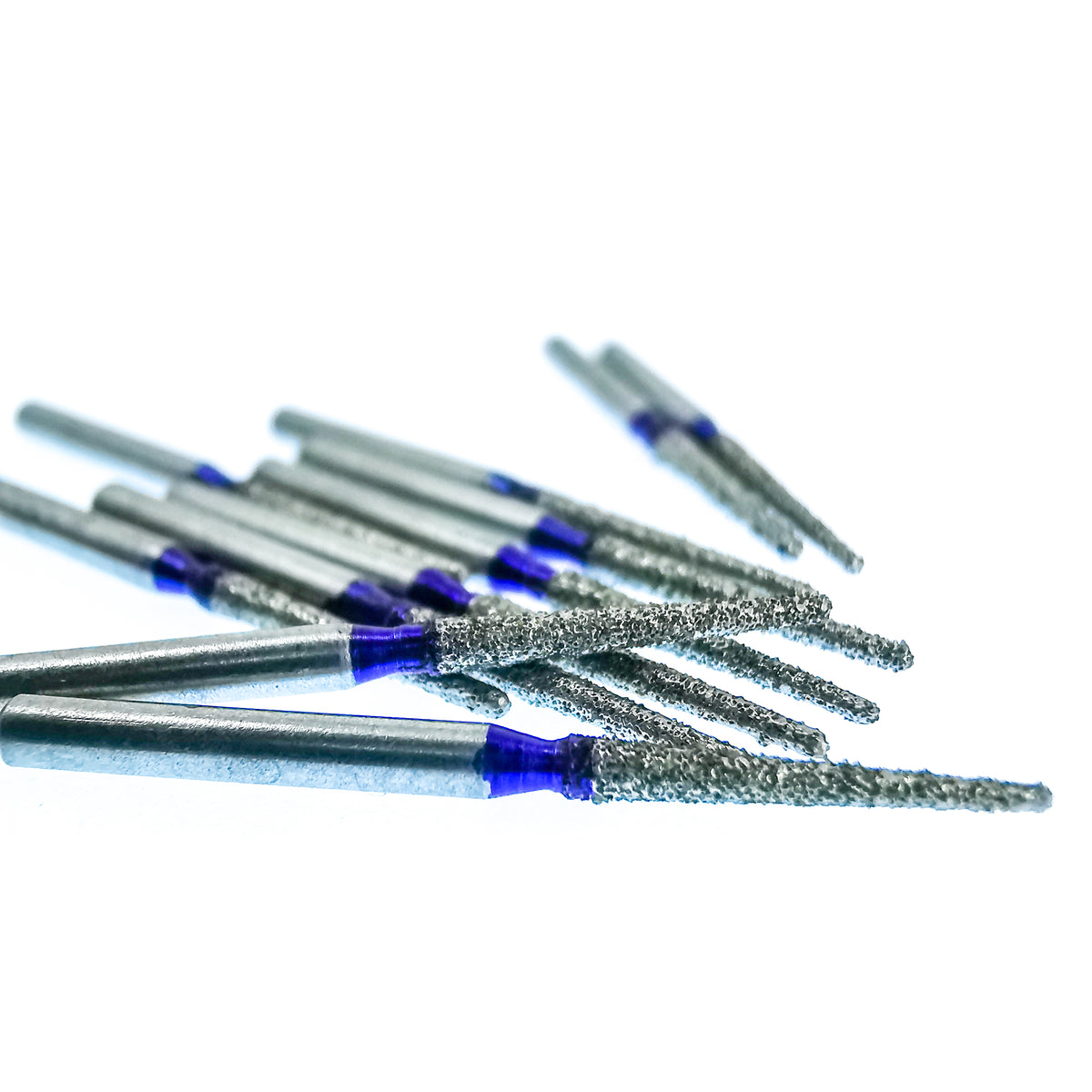 Round Nose Cone dental burr 5pcs, made of steel plated with diamond.